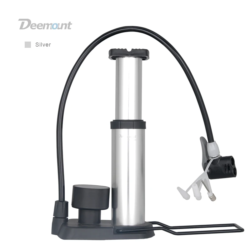 Silver Deemount велосипедный насос MTB насос 160PSI манометр ножной педаль портативный напольный воздушный насос внешний шланг подходит Presta Schrader - Цвет: Silver