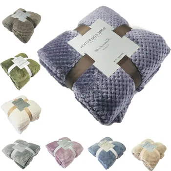 

BeddingOutlet Flannel Fleece Throw Blanket Soft Travel Blanket Solid Color Bedspread Plush Cover for Bed Sofa Warm Gift Dropship