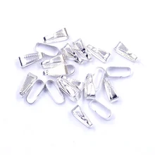 

100Pcs/200Pcs Clips Bail Clasps Dot Carved Alloy Metal Silver Plated For Charms Necklaces Jewelry DIY Making Findings 11x4mm