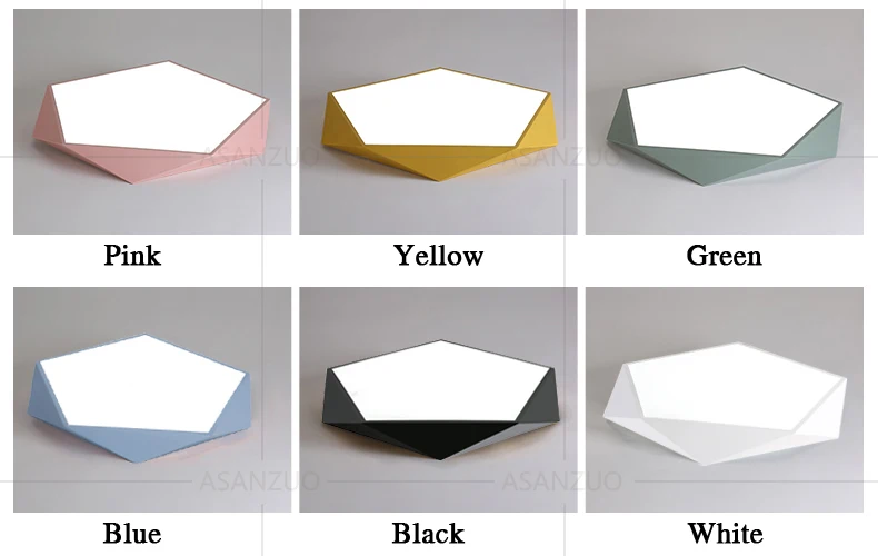 Modern LED Ceiling Light Lamp Pentagon Multicolor Children Ceiling Light Lighting Fixture Bedroom Surface Mount Living Room lamp
