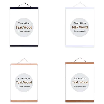 

Solid Teak Wood Magnet Scrolls Wall Art Photo Frame Family Canvas Painting Posters Custom Print Pictures Kid Room Decoraction