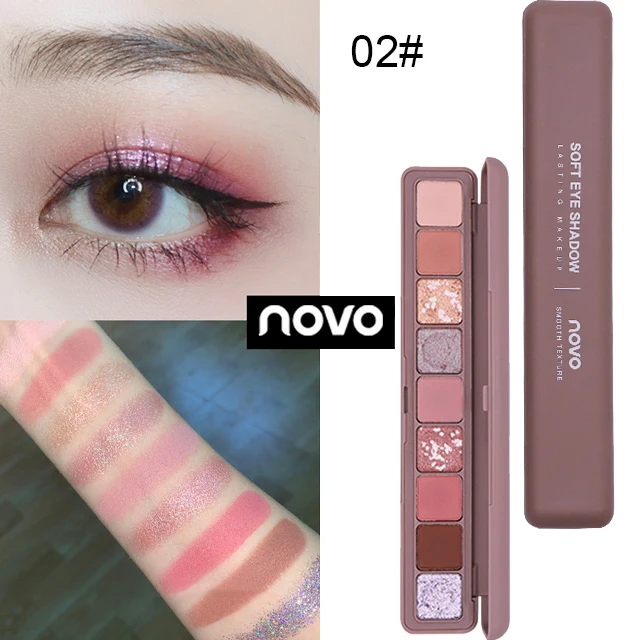 Novo Brand, 9 цветов, блестящие Galaxy тени для век, палитра для пигментов, мерцающие матовые тени для век, макияж, блестящий блеск, алмазные тени, набор - Цвет: 02