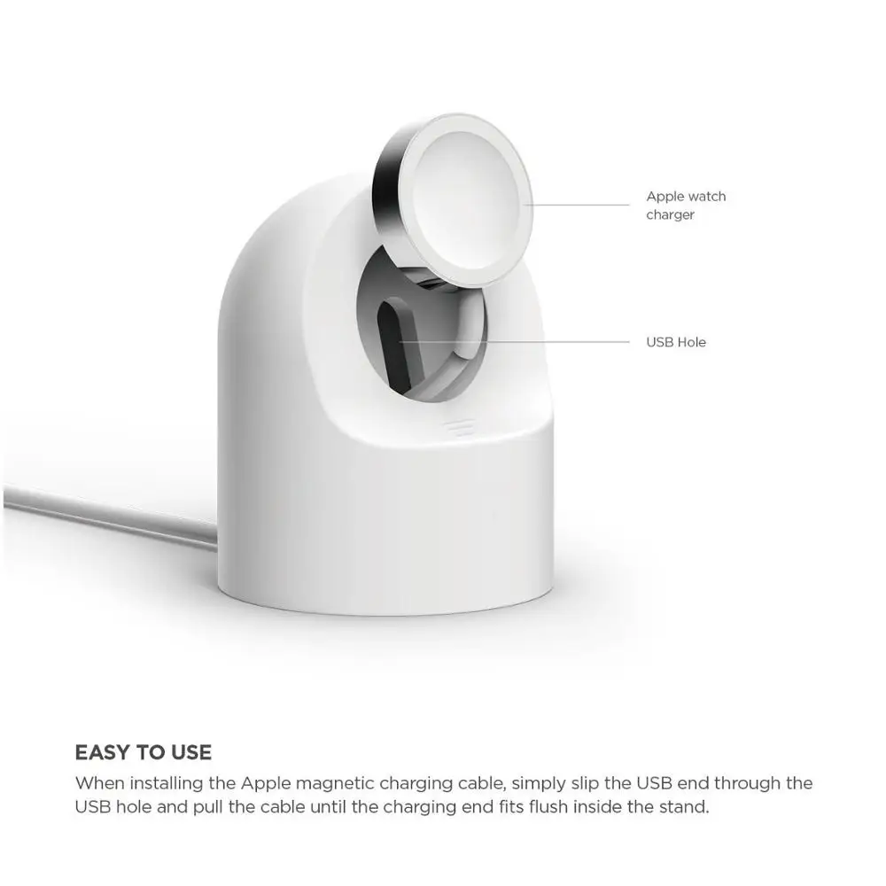 Роскошное зарядное устройство Подставка держатель док-станция для Apple Watch 1 2 3 4 38 мм 42 мм силиконовый кронштейн зарядная Колыбель Подставка для часов Спорт - Цвет: with Charging Wire