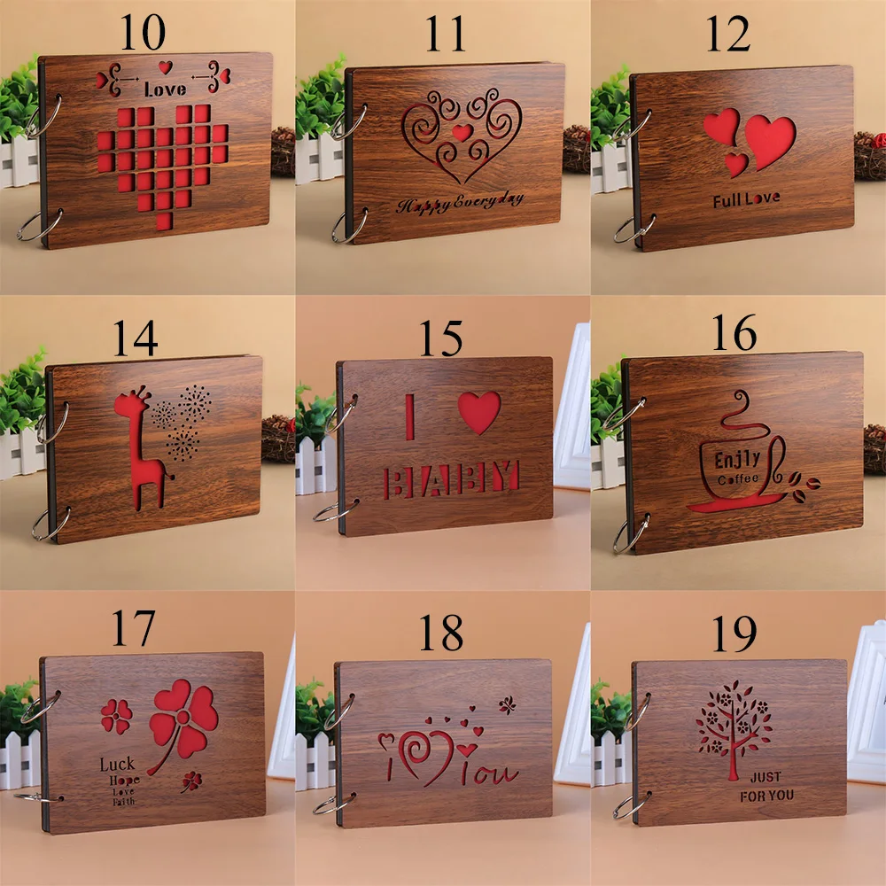 DIY 8 дюймов Фото Набор альбомов дерева самоклеящаяся Персонализированные