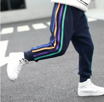 toddler boy pants boys sweatpants winter trousers kids 2 years old clothing - Цвет: Синий
