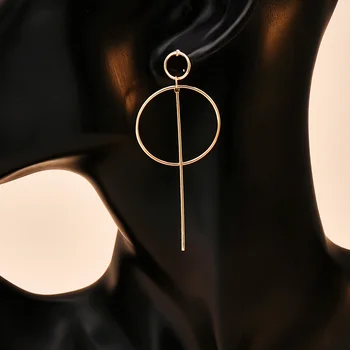 

New Earrings Fashion Jewelry Elegant Geometric Round Circle Hoop Earrings Double Hollow Circle Brincos Earrings For Women