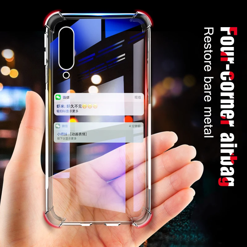 Phone Shell Airbag Shockproof Case For Xiaomi Mi 9 CC9 9se 9t pro cc9e Note 10 Pro Protective Transparent Back Cover Coque |