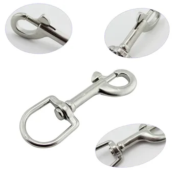 

12pcs 316 Stainless Steel Metal Swivel-Eye Bolt Snap Hook Buckle Round Safety Buckle Keychain Strap for Camping Climbing Hiking