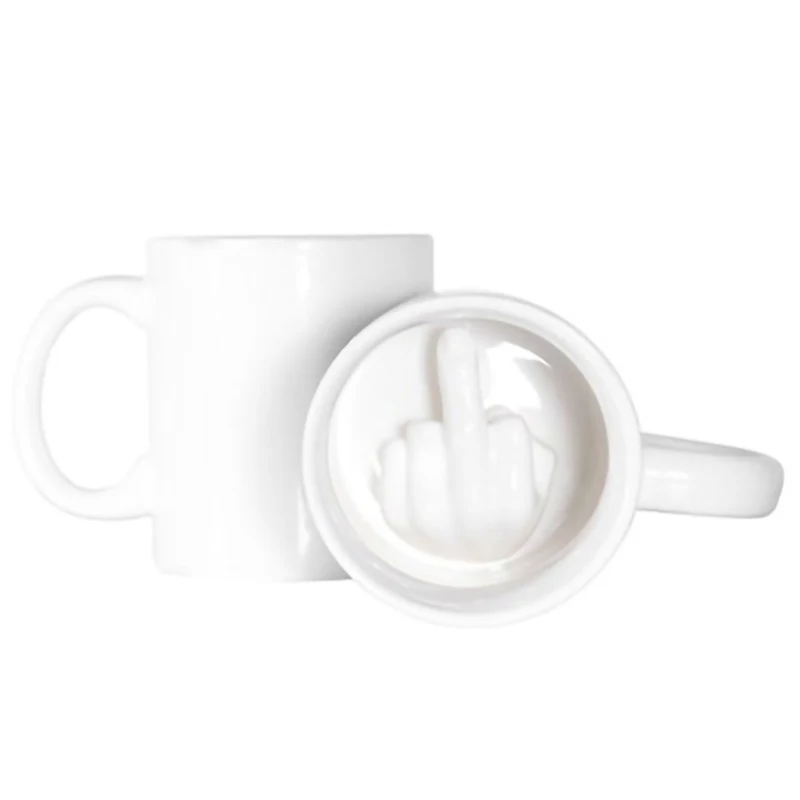 Дизайн белый средний палец кружка Новинка стиль смешивания чашка для кофе и молока смешная керамическая чашка 300 мл емкость воды чашки