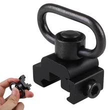 

QD Sling Swivel Mount Push Button 1-1/4 20mm Rail Mount Base Picatinny Rail Mounted Quick Release Sling Ring Set Adapter Hunting