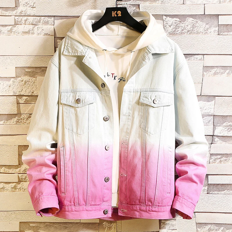 Jacket male 2019 new spring and autumn tide brand gradient handsome denim jacket men's clothing bomber jacket  mens jacket