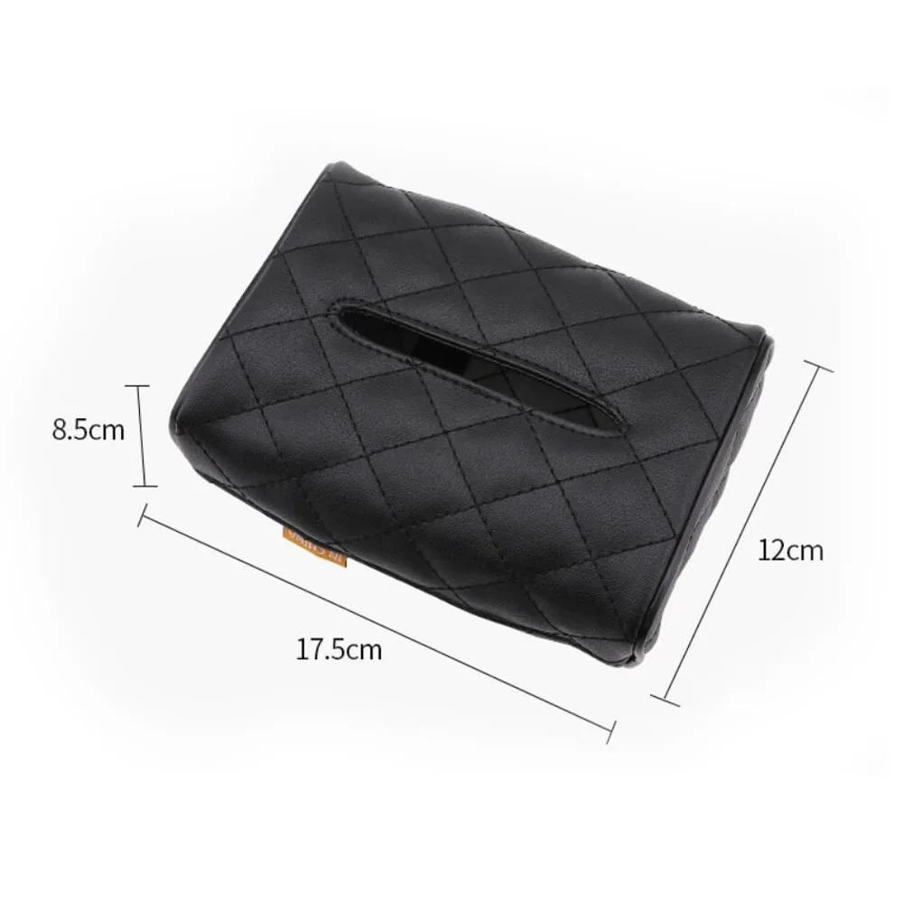 Car Tissue Box Auto PU Sun Visor Back Seat Hanging Tissue Napkin Clip Holder Storage Accessories