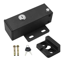 Serrure électrique automatique de porte battante noire, verrou à pêne dormant pour ouvre porte battante/gâche extérieure pour serrure de porte battante