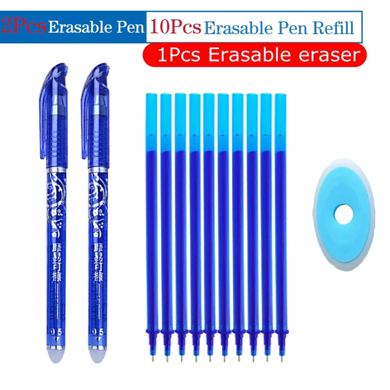 0,5 мм гелевая ручка-пилот, стираемая моющаяся ручка, стираемая ручка, стержень с синими чернилами, волшебные ручки для школы, офиса, принадлежности для письма