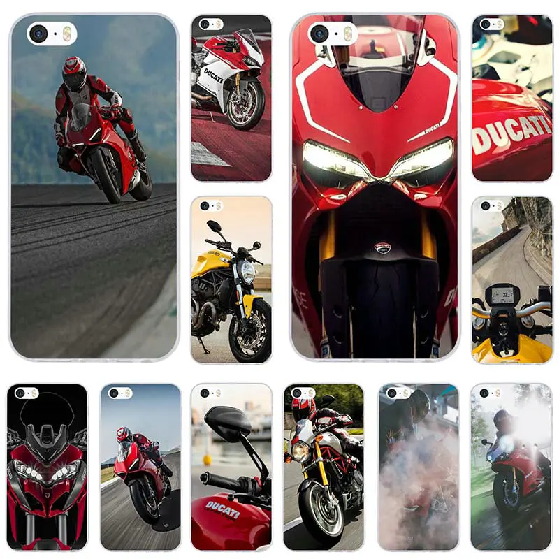 

Soft TPU Phone Cases for iPhone X XR XS Max 10 7 6 6s 8 Plus 4 4S 5 5S SE 5C Phone Back Cover Capa Coque Bags Ducati Monsters