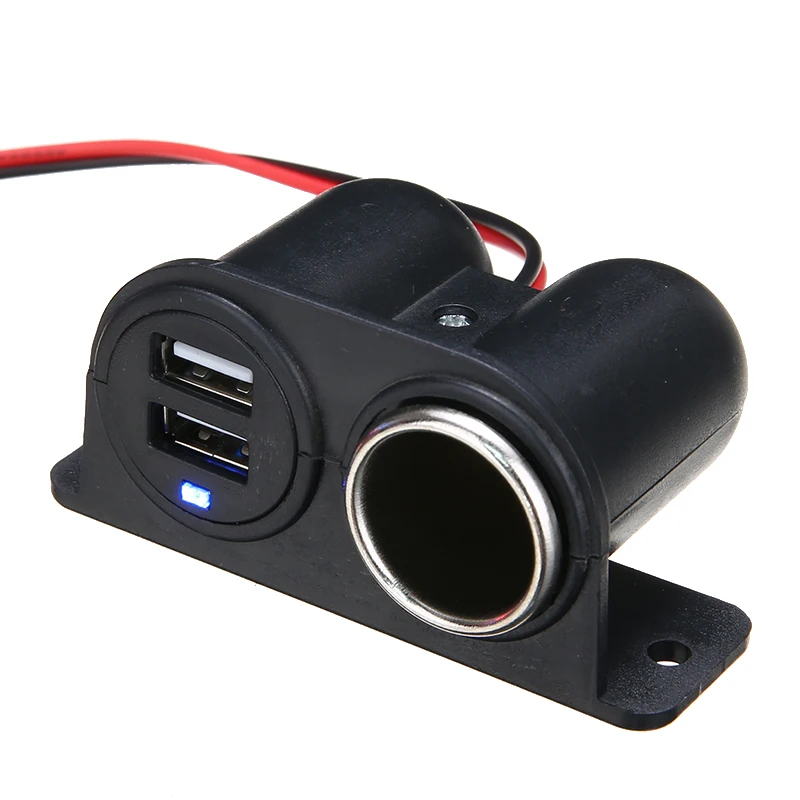 Dual USB Car Socket USB Charger Socket DC12V 24V Quick Charging Car Phone Charger Auto Cigarette