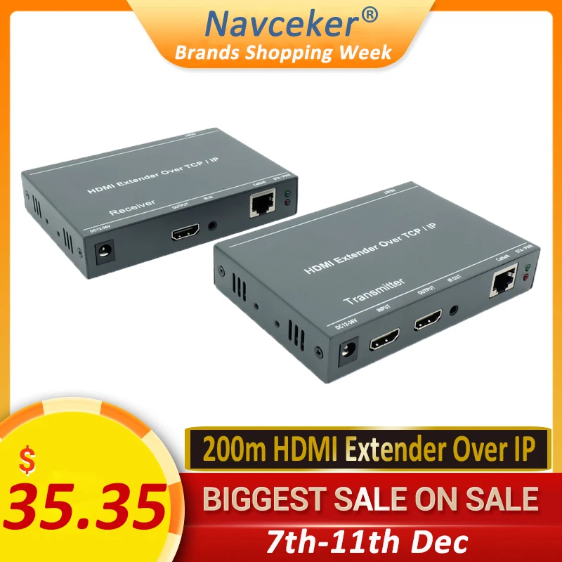 Сетевой удлинитель HDMI по IP 200 м 1080P через RJ45 CAT5 CAT5e CAT6 LAN 656 футов как сплиттер HDMI|hdmi