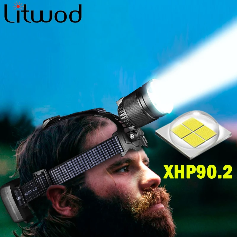 Most Powerful XHP90.2 Led Headlamp Built Cooling Fun Headlight Lamp