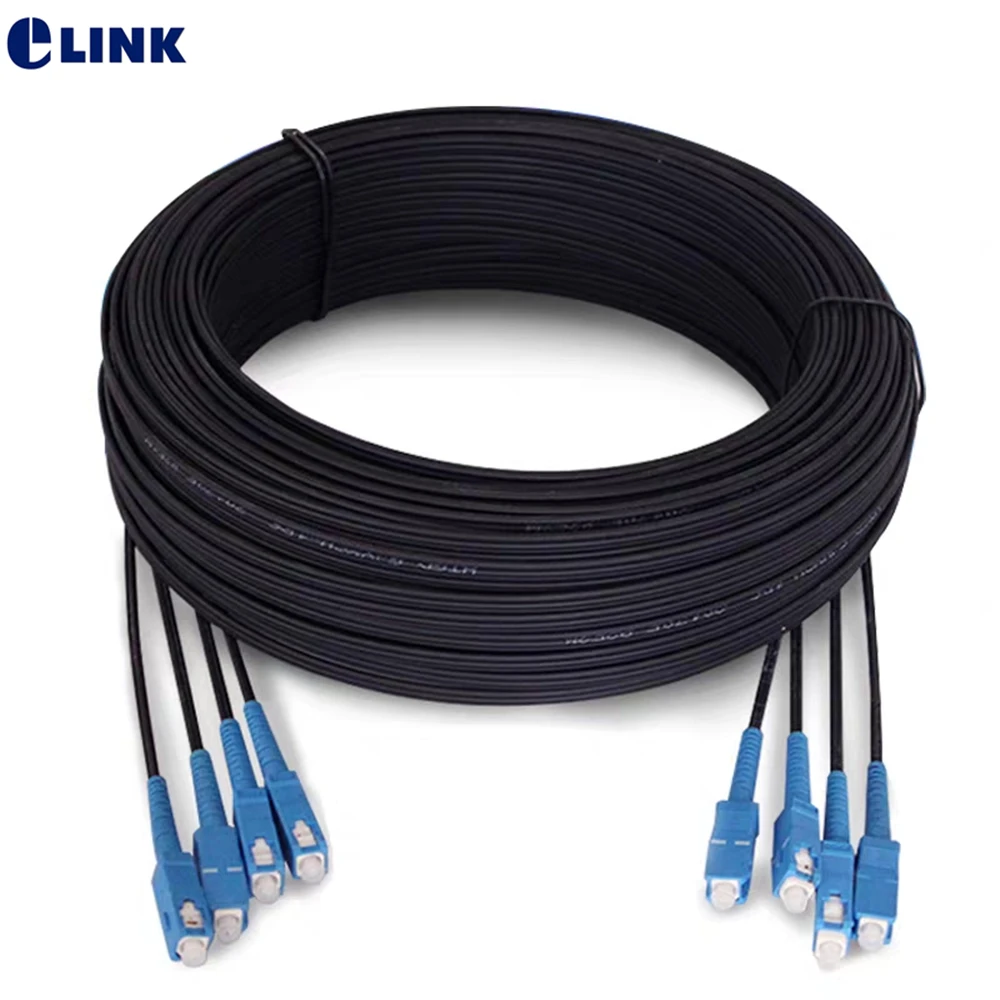 20 м SC/UPC 4 жильный наружный прямой оптический патч корд одномодовый FTTH волоконно