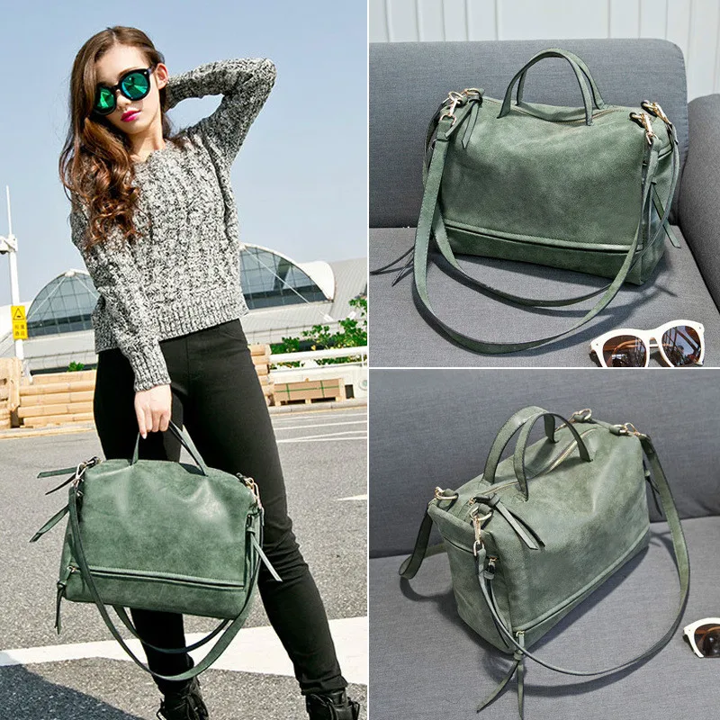 

Fashion retro ladies leather motorcycle bag big bag frosted handbag Messenger bag motorcycle Messenger bag ladies bag