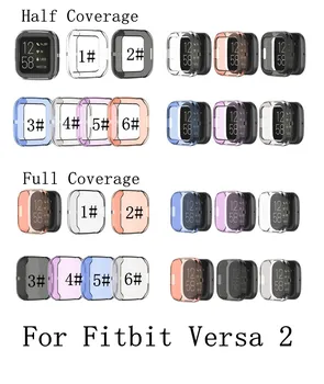 

6 Colors Ultra-thin Soft TPU Protector Case Cover Clear Protective Shell For Fitbit Versa 2 Band Smart Watch Screen Protector