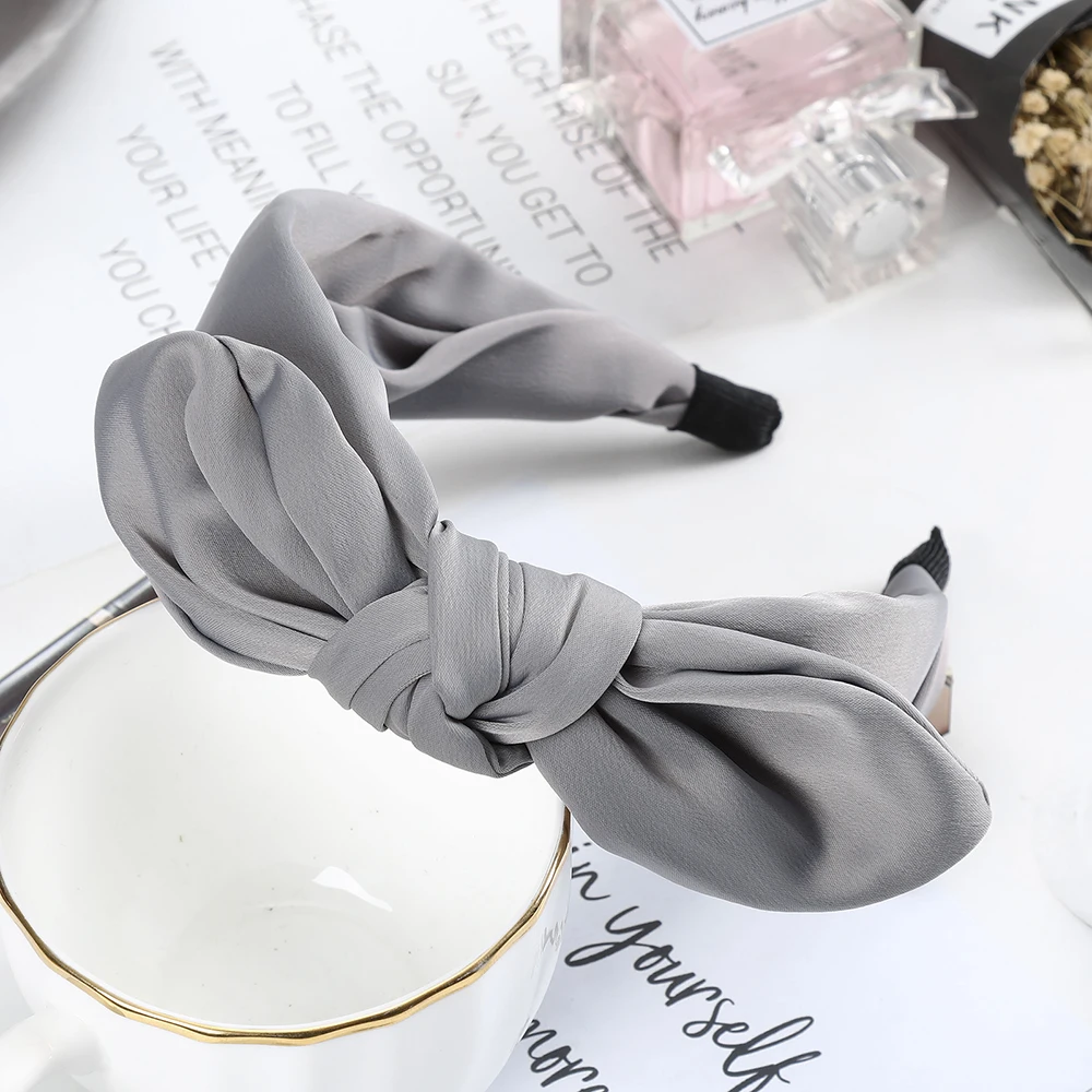 14 Haimeikang Hairband кроличьи уши ткань лук ободок девушки женщины волосы обруч ленты аксессуары для повязки на голову для Девочки Головные уборы - Цвет: 14