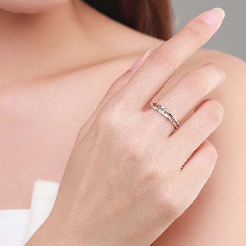 Ailmay   유행 대마 꽃 여성을위한 지우기 지르콘 손가락 반지 결혼 약혼 고급 여성 쥬얼리