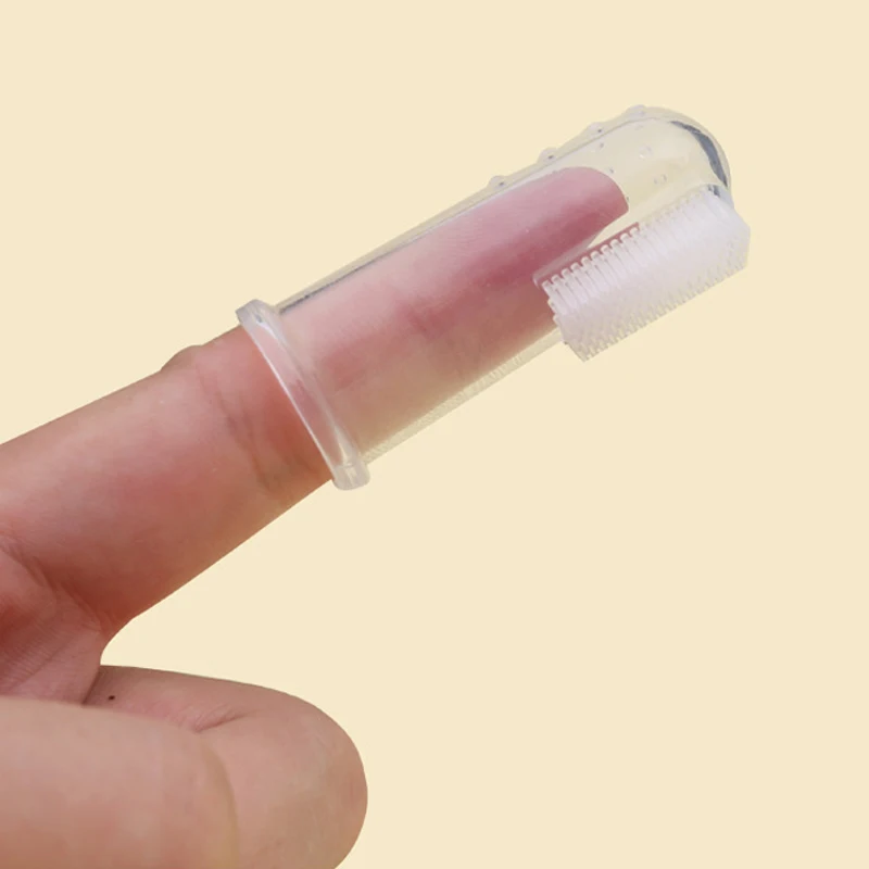Детская зубная щетка на палец, Силиконовая зубная щетка+ коробка, детская зубная щетка из чистого мягкого силикона для младенцев, резиновая щетка для чистки, Детская щетка