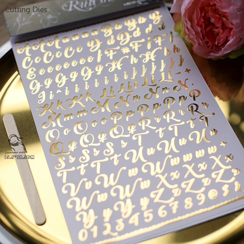 

2019 Gold Color Hot Stamping Foil Snowflake Letters Rub On For Scrapbooking Happy Planner/Card Making/Journaling Project