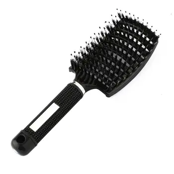 

Large Curved Comb Ribs Comb Pig Bristle Anti-static Bending Massage Comb Nine Rows Comb Shape Curly Plastic Smooth Hair Comb