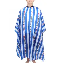 Профессиональный фартук для парикмахера голубая белая полоса легкий парикмахерский Фартук Магазин волос накидка для парикмахерского салона платье l