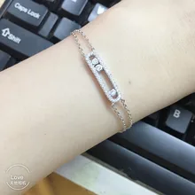 Горячий бренд ювелирные изделия move браслет летний пляжный стиль три камня движущийся браслет цепь двойное плетение ювелирные изделия