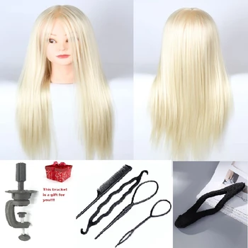 

CAMMITEVER 20'' Golden Hair Mannequin Head Styling Heads Gifts Mannequin Female Training Hairdresser