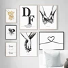 Initials Love Print Anniversary Canvas