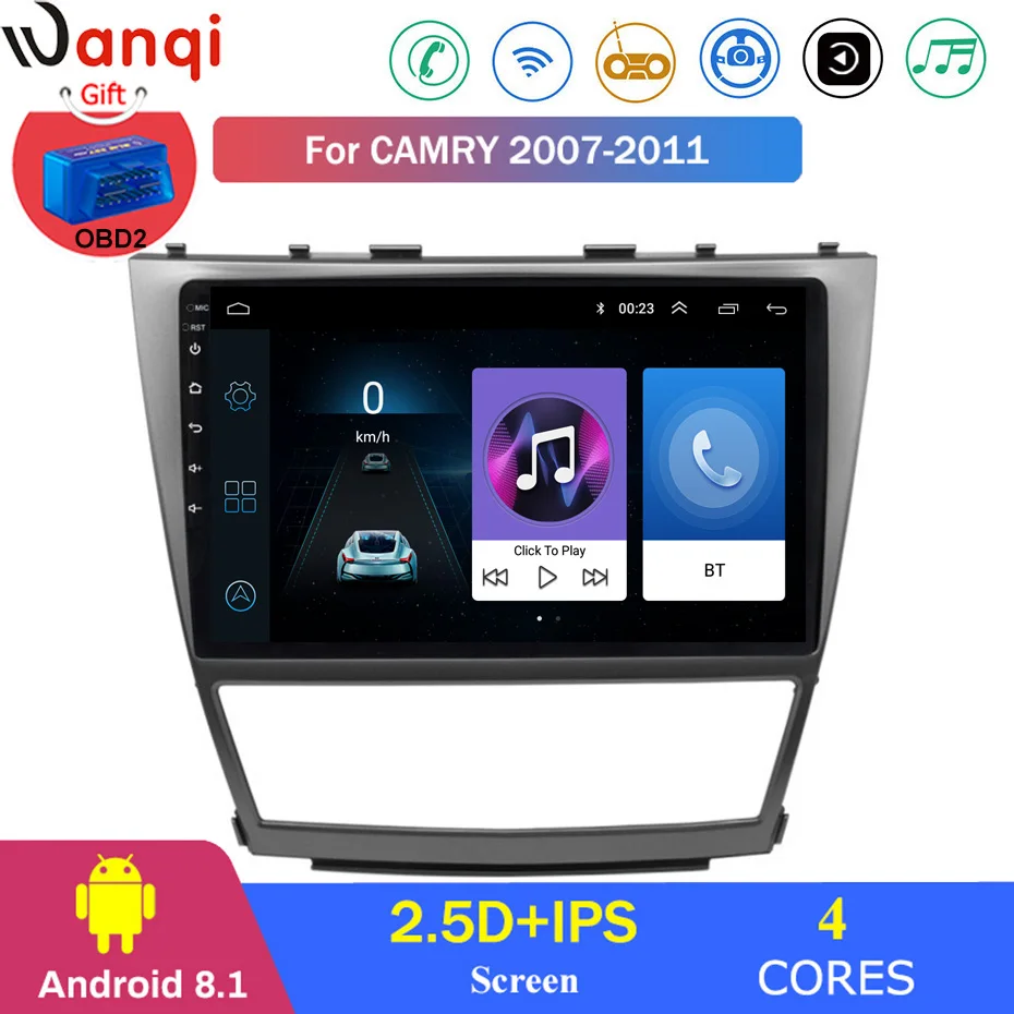 Для Toyota camry 2006-2012 автомобильный Радио Мультимедиа Видео плеер навигация gps Android 8 1