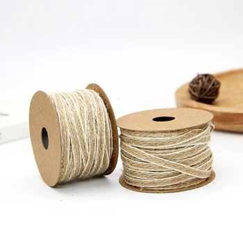 

10M/Roll Jute Burlap Rolls Hessian Ribbon With Lace Vintage Rustic Wedding Decoration Ornament Party Wedding Decoration