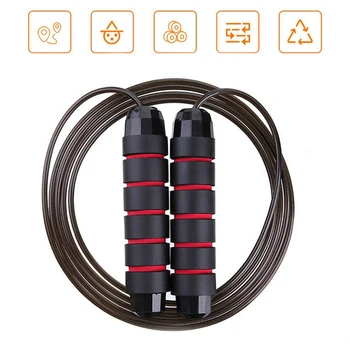 

Adjustable Skipping rope Weight-Bearing Steel Wire Indoor Non-slip handle