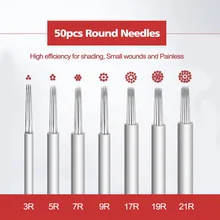 Иглы для микроблейдинга, иглы для татуажа бровей, иглы для микроблейдинга, Перманентный макияж, затенение тумана, иглы для микроблейдинга, круглые иглы