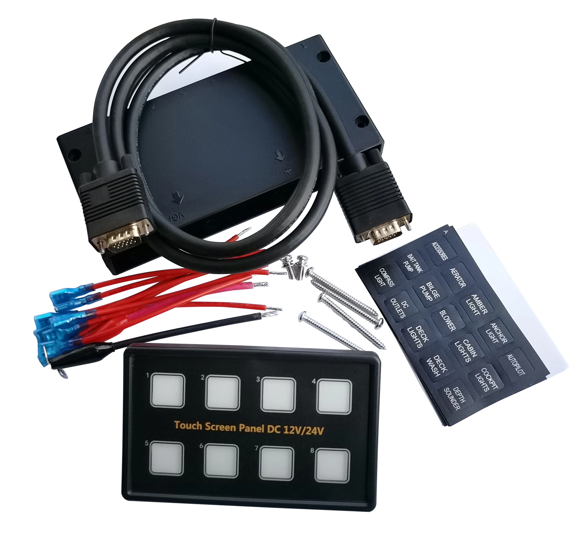 US $135.99 12v24v 8 Gang Blue Led Capacitive Sense Touch Control Panel Box For Car Marine Boat Caravan