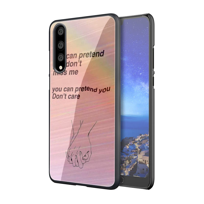 EWAU Song Lyrics Billie Eilish эстетический чехол из закаленного стекла для телефона для huawei Y6 Y9 mate 20 Honor 7A 8X9 10 Lite Pro