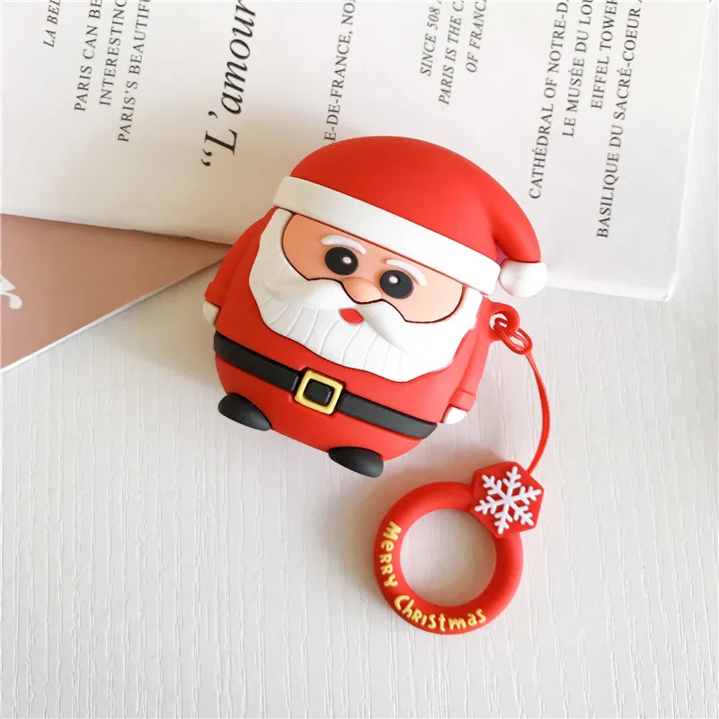 Забавная Рождественская елка Санта Клаус чехол для Apple Airpods 2 1 чехол мультфильм Лось Bluetooth наушники силиконовый чехол для air pods Funda - Цвет: Style 3