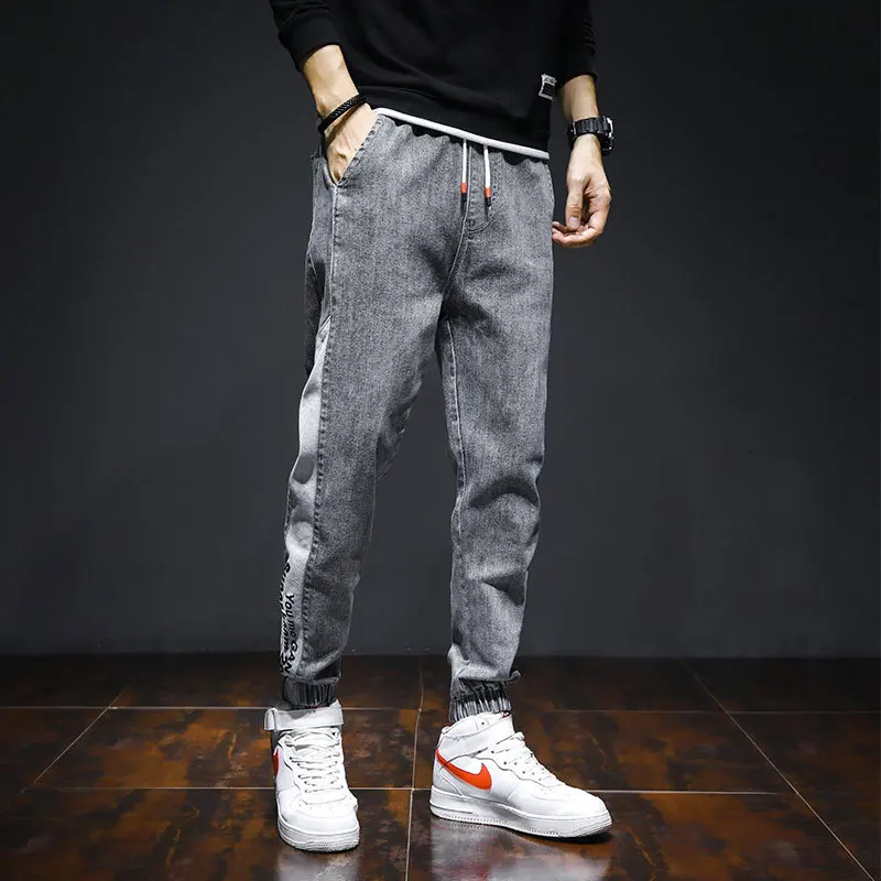 ICCLEK Jeans Men's Loose Casual Pants 2021 Autumn New Harlan Trousers Punk Pants  Men Skinny Jeans  Blue Jeans  Men Jeans Pants