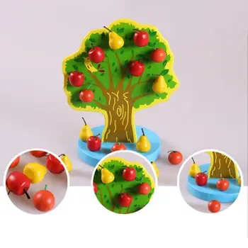 

Wooden Fruit Apple Tree Magnetic Puzzles DIY toys Role Play Build early shape and color recognition skills Educational Kids Toy
