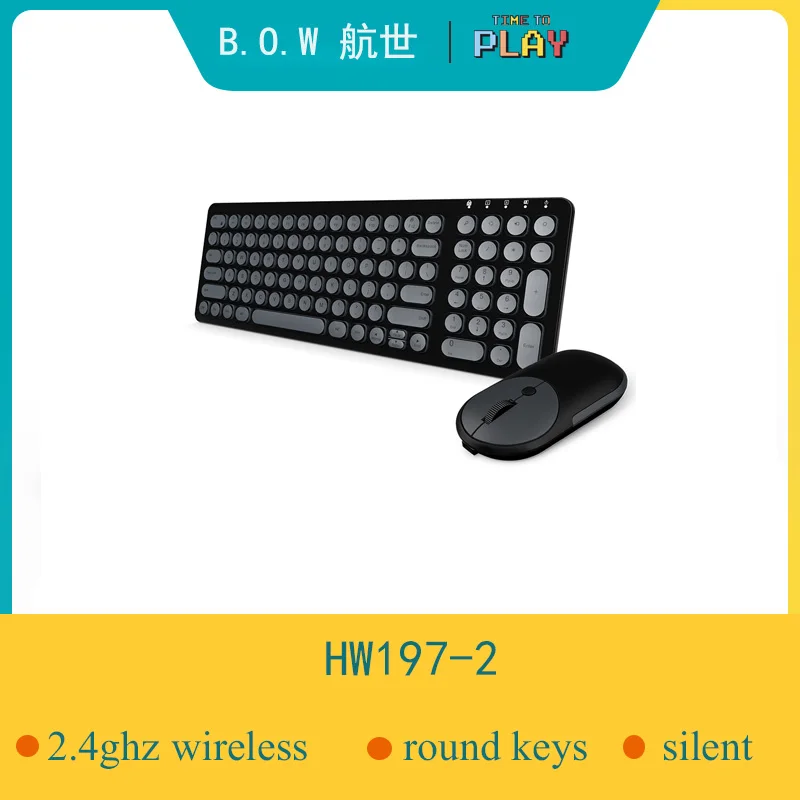 B.O.W 2 4 Ghz (whisper quiet) клавиатура и мышь комбо 99 клавиш тонкая беспроводная оптическая