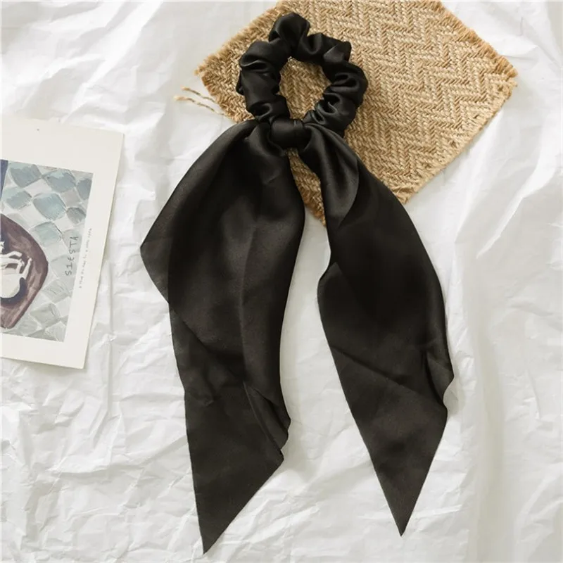 Модный летний шарф «конский хвост», эластичная лента для волос для женщин, галстуки-бабочки для волос, резинки для волос, ленты для волос с цветочным принтом, шелковые ленты для волос