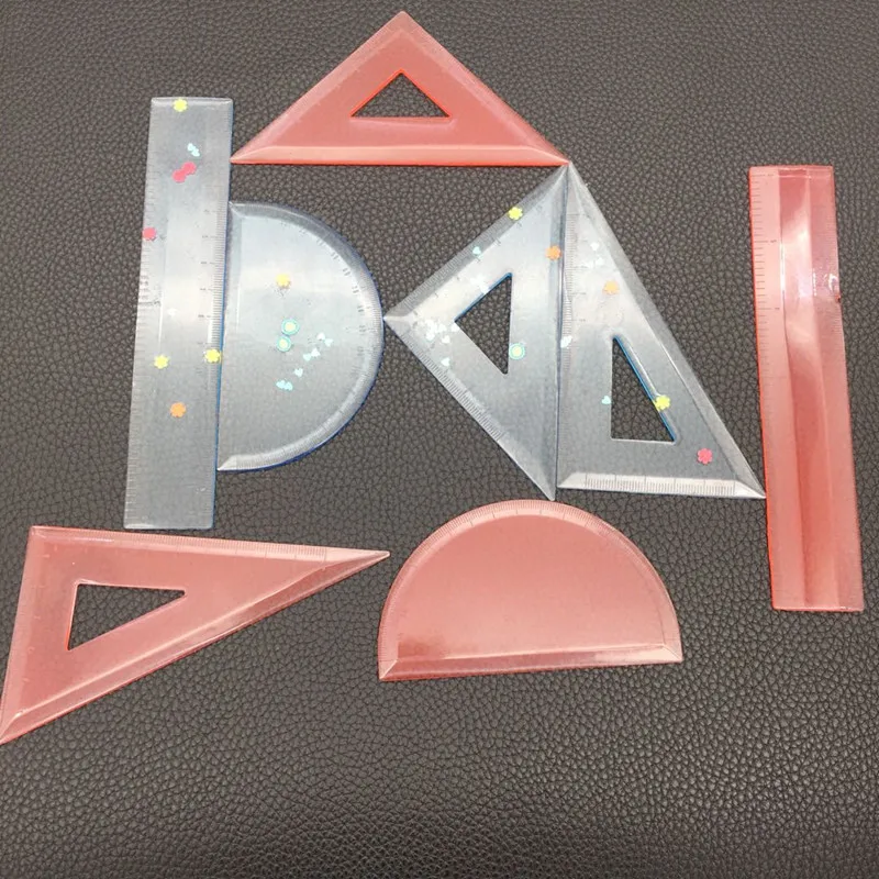 Juego de reglas triangulares cuadradas de Resina de silicona, Juego de 4 formas de moldes de fundición de resina