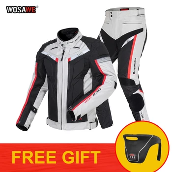 

WOSAWE Motorcycle Jacket and Pants GHOST RACING Moto Clothing Jacket Motocross Protective Jacket and pants suit Riding clothing