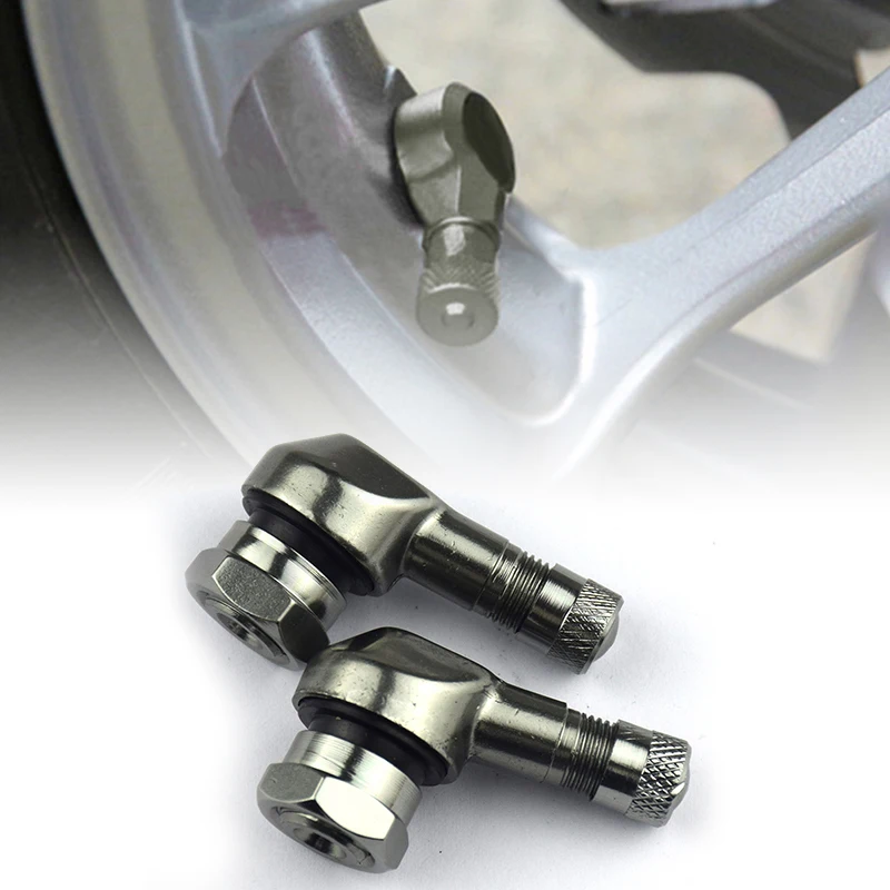 

2xCNC Motorcycle 90Degree Angle Wheel Tire Stem Tubeless Valve Aluminum