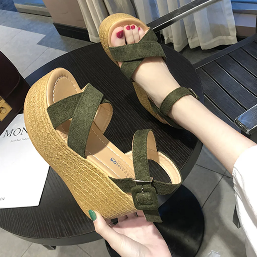 

platform sandals women summer sandals Women Fashion Casual Wedge Open Toe Platforms Peep Toe Sandals High Heel Shoesg3