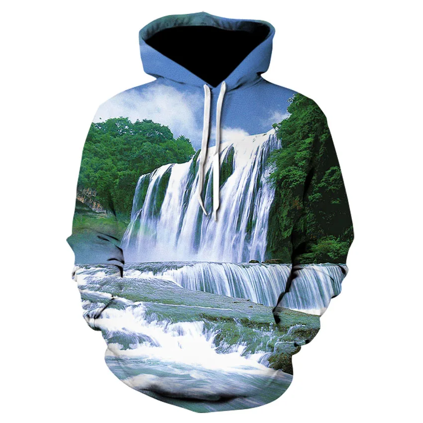 

Spring and autumn brand fitness hoodie 2020 new design of 3D printed landscape hoodie fashion skateboard top